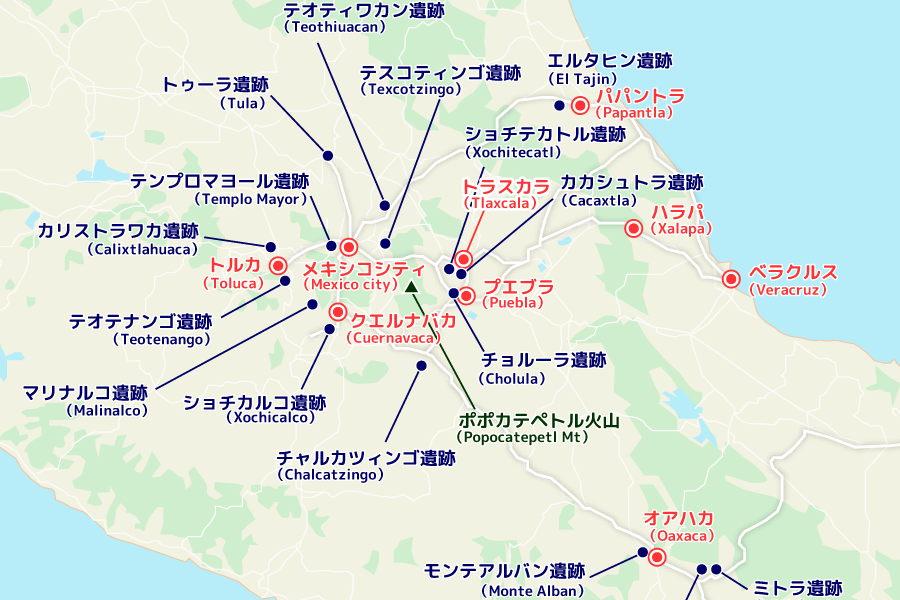 マヤ遺跡以外の分布図